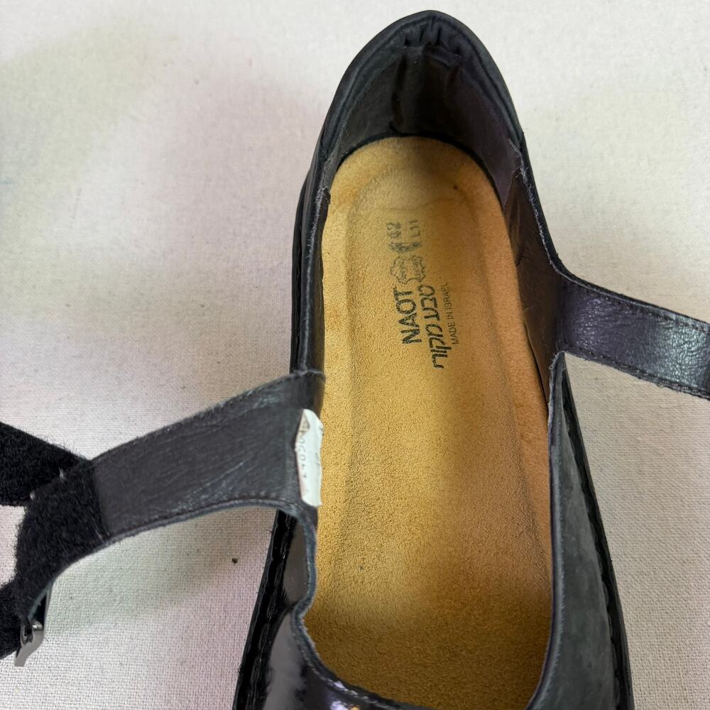 Naot Rhythm Mary Janes Women's EU 42 US 11 Black Leather Comfort Lagenlook Hygge - Picture 12 of 15